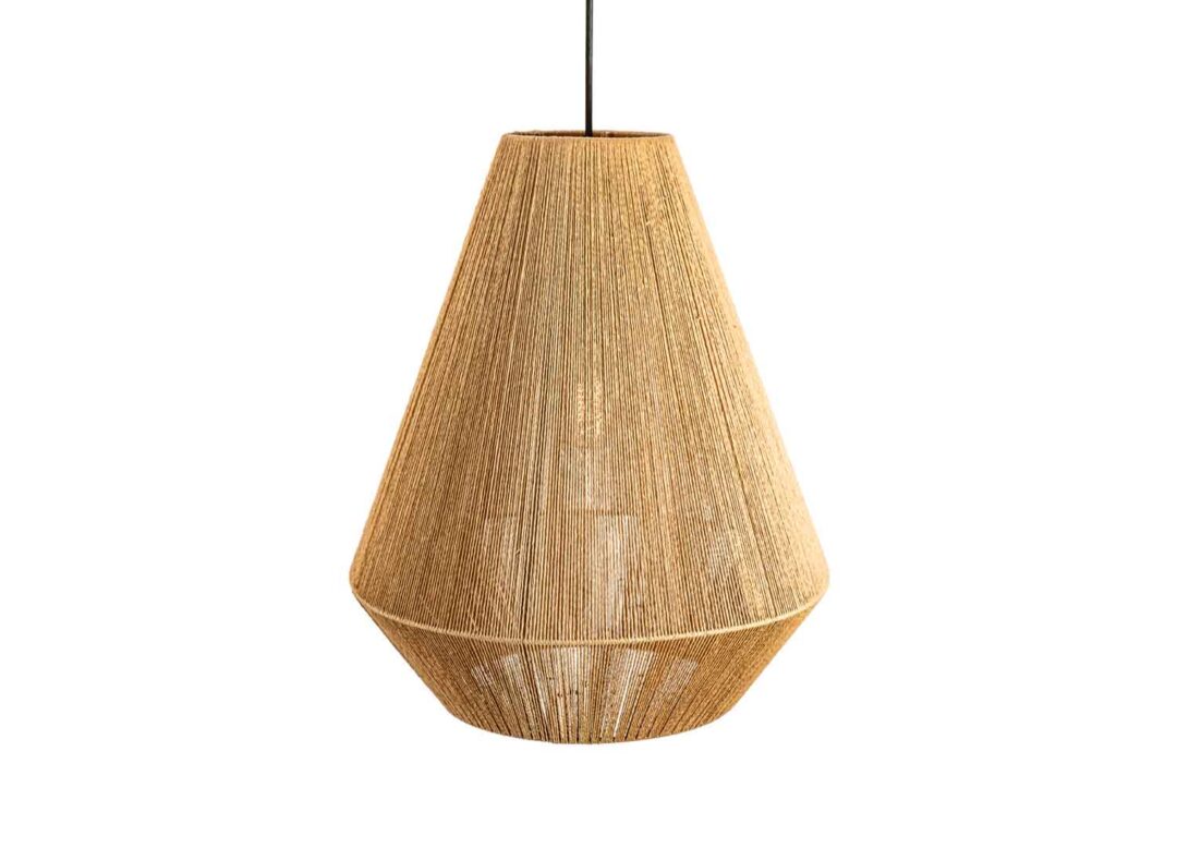 Lampe suspendue en papier de rotin design