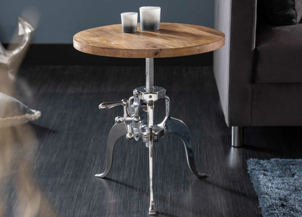 Table D'appoint En Forme De C – Glisse Sous Le Canapé – Plateau Réglable En Hauteur Et Pivotant – Pour Salon, Chambre