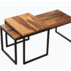 Tables de salon empilables en bois de sesham