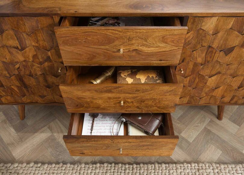 meuble buffet avec 3 tiroirs