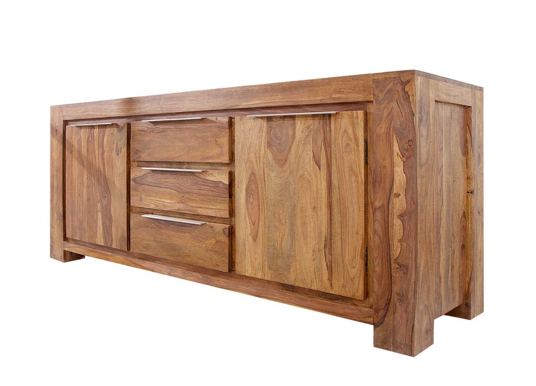 meuble buffet 175 cm rétro en bois massif