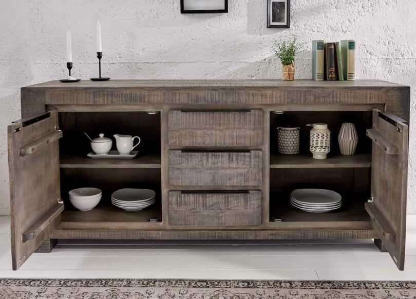 grand buffet 175 cm en bois de manguier teinté