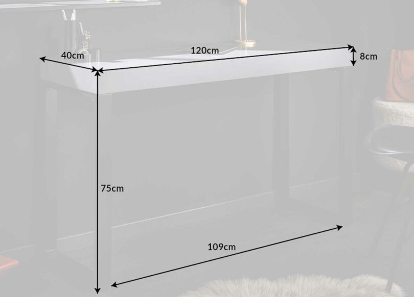 détails des dimensions de la console