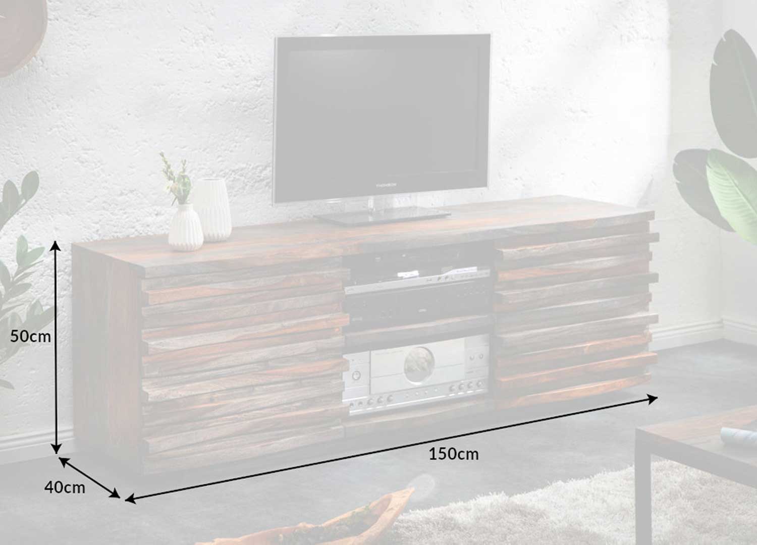 détails des dimensions du meuble tv