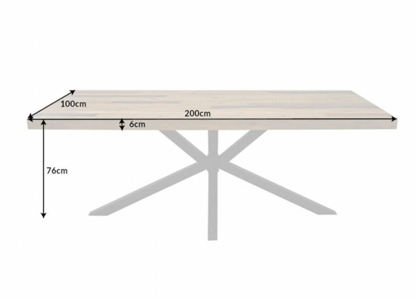 détail des dimensions de la table