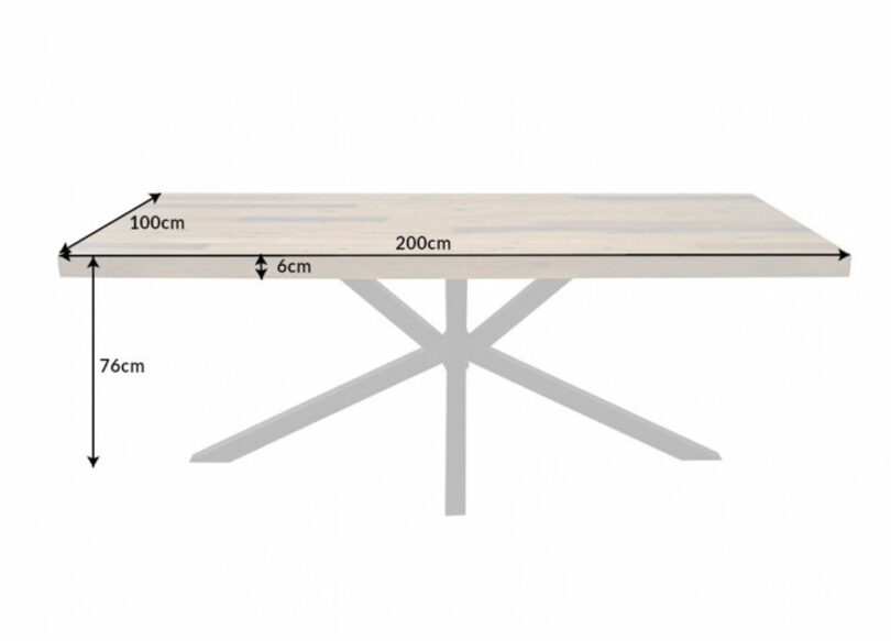 détail des dimensions de la table