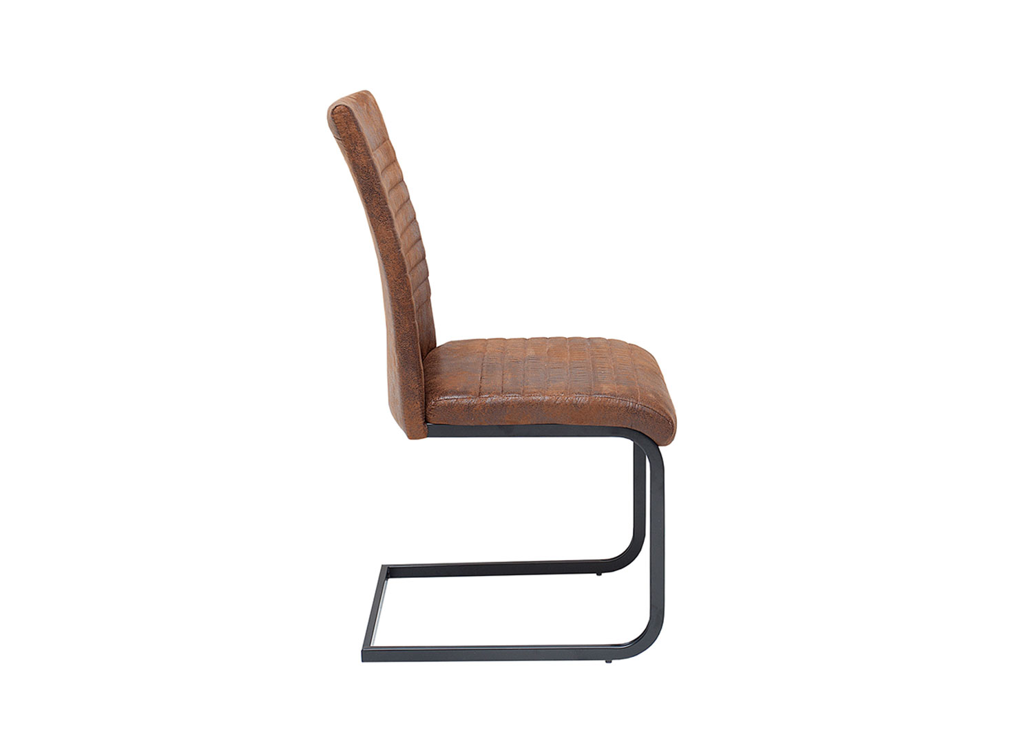 chaise cantilever en microfibre marron vintage