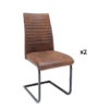 ensemble 2 fauteuils cantilever en microfibre marron vintage