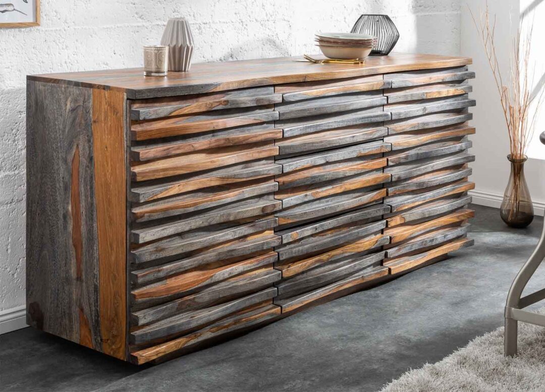 meuble de rangement rétro en bois massif