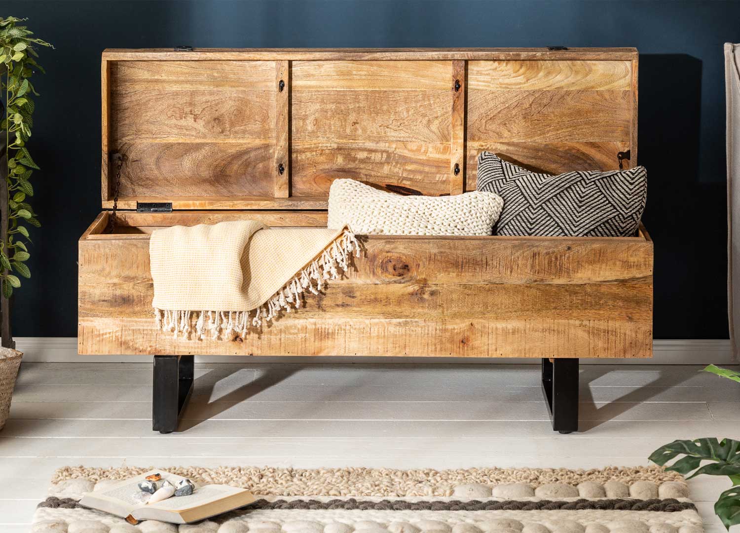 meuble banc en bois pour couloir