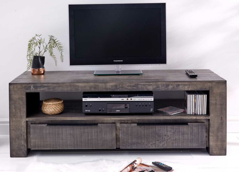 banc tv en bois massif