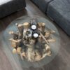table de salon 60 cm en bois flotté
