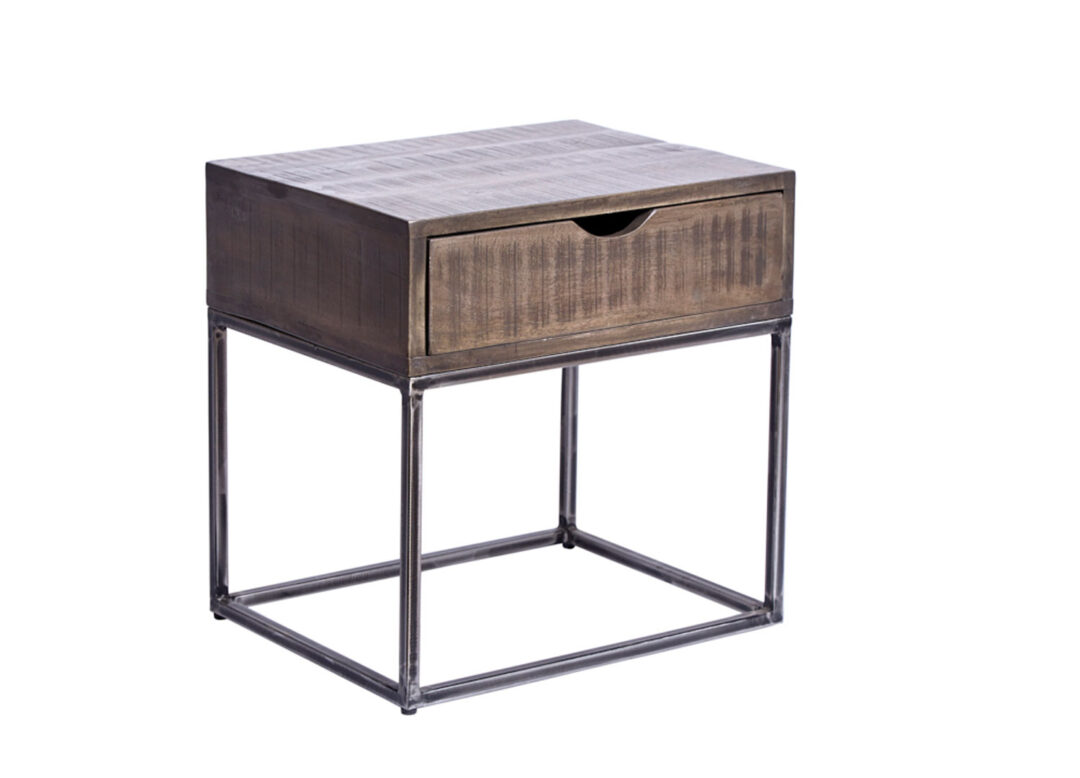 chevet en bois style industriel