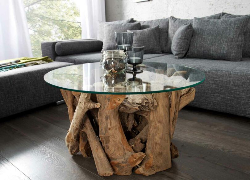 table basse originale en bois massif pas cher