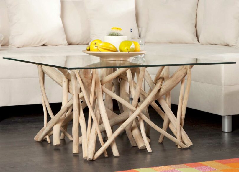 table basse pas cher en bois flotté
