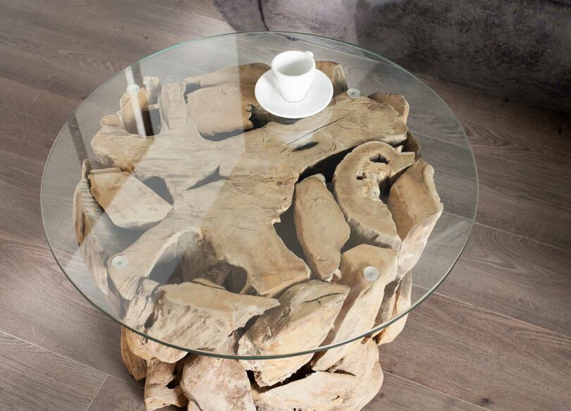 table basse pas cher en bois flotté