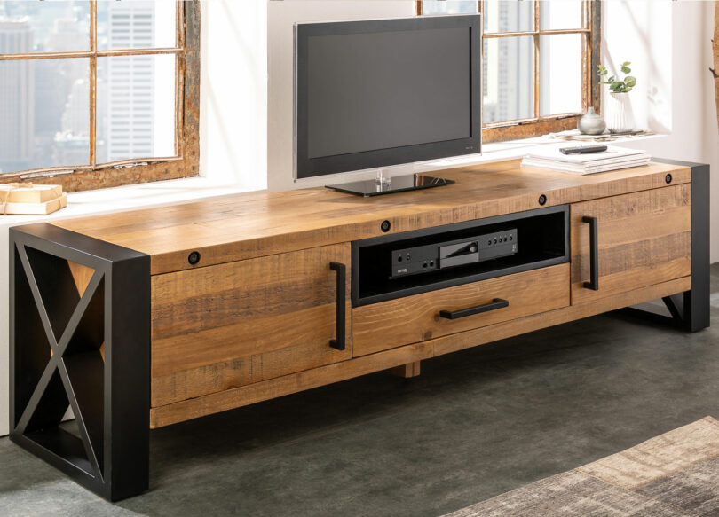 Meuble tv en bois de 200cm