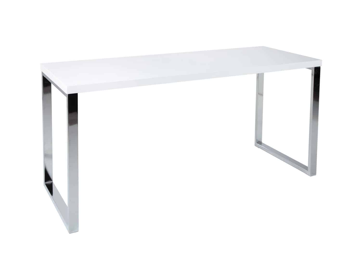 Bureau de travail 160 cm blanc brillant