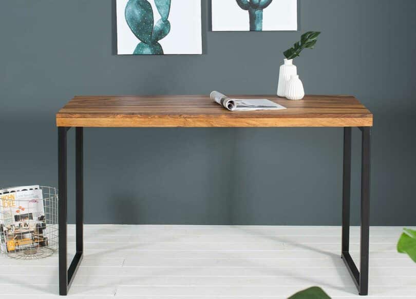 table de bureau pas cher industriel en bois massif