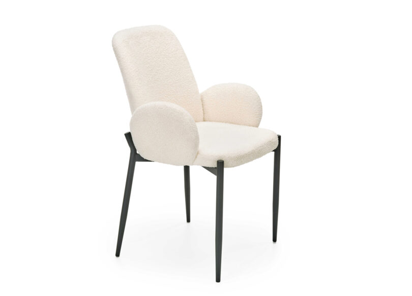 chaise de salle à manger moderne tissu bouclette