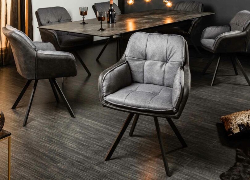 chaise de salle à manger moderne de qualité en microfibre
