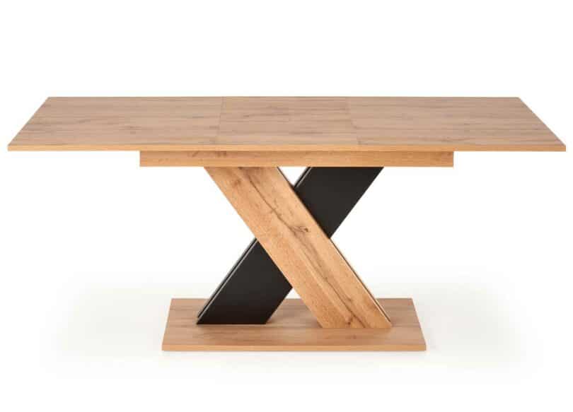 table de repas pour 6 personnes aspect chêne et noir