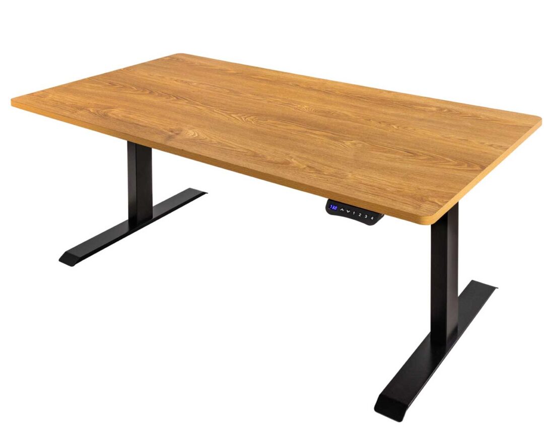 Bureau industriel en métal et bois avec construction robuste pour le travail, les études, l'écriture dans la chambre ou le salon