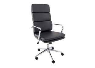 Chaise de bureau simili cuir noir