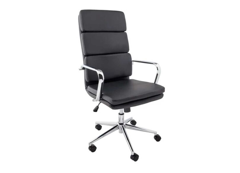 Chaise de bureau simili cuir noir