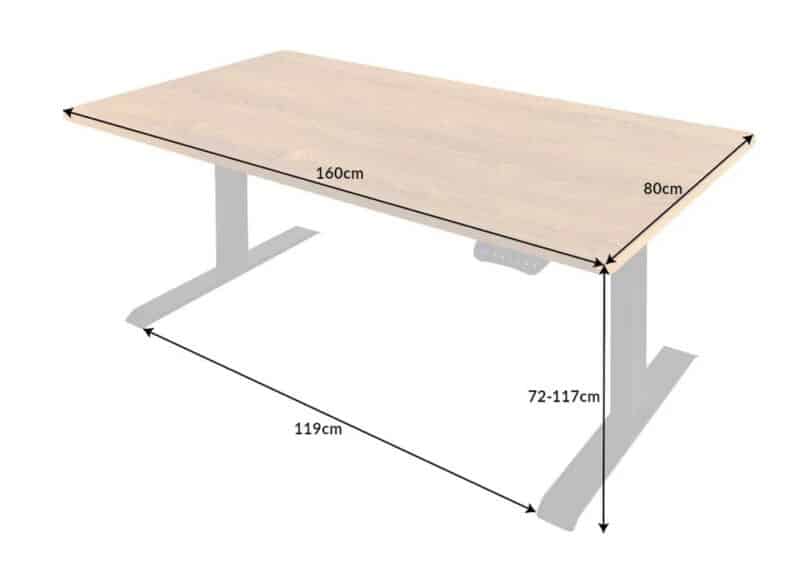 Dimensions du bureau relevable