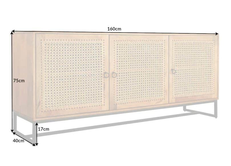 Dimensions du buffet en bois massif
