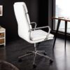 Fauteuil de bureau en simili cuir blanc