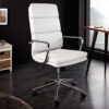 Fauteuil de bureau en simili cuir blanc
