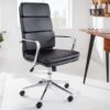 Fauteuil de bureau en simili cuir noir