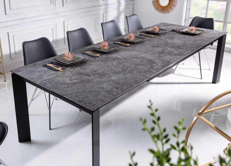 Table de repas extensible en céramique