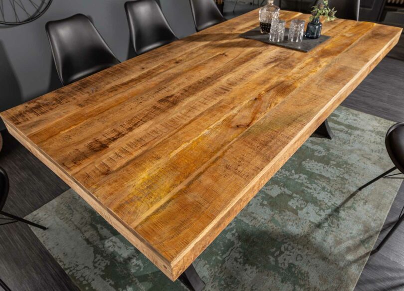 Plateau de table en bois de manguier massif