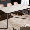 Table de repas extensible en marbre blanc