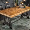 Table de rzpas en bois de manguier ondulé