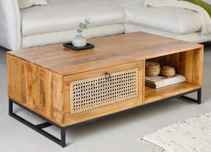 Table basse en bois de manguier massif design