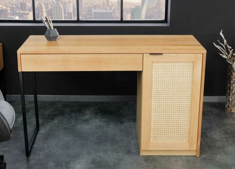 bureau de travail rétro 120 cm avec rangement