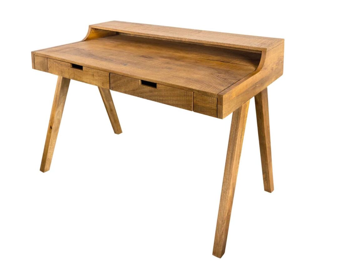 table de bureau avec rangement en bois massif