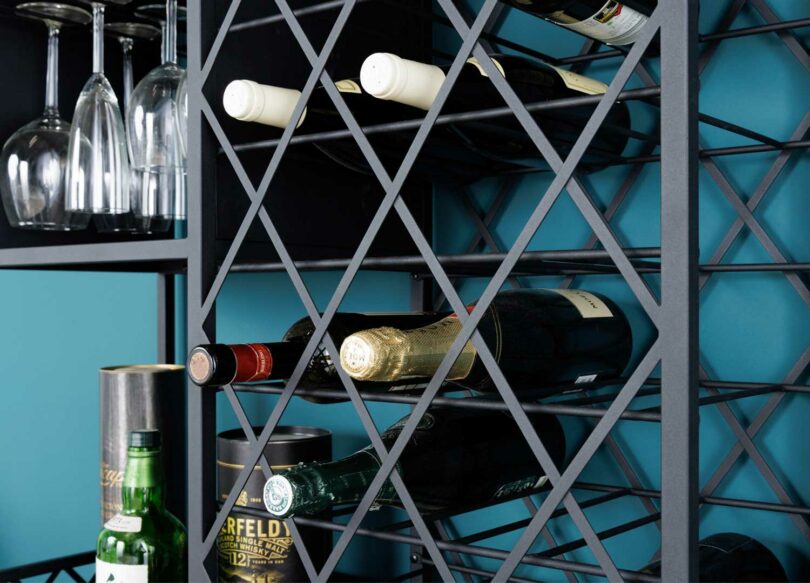 meuble de bar avec rangement à bouteille