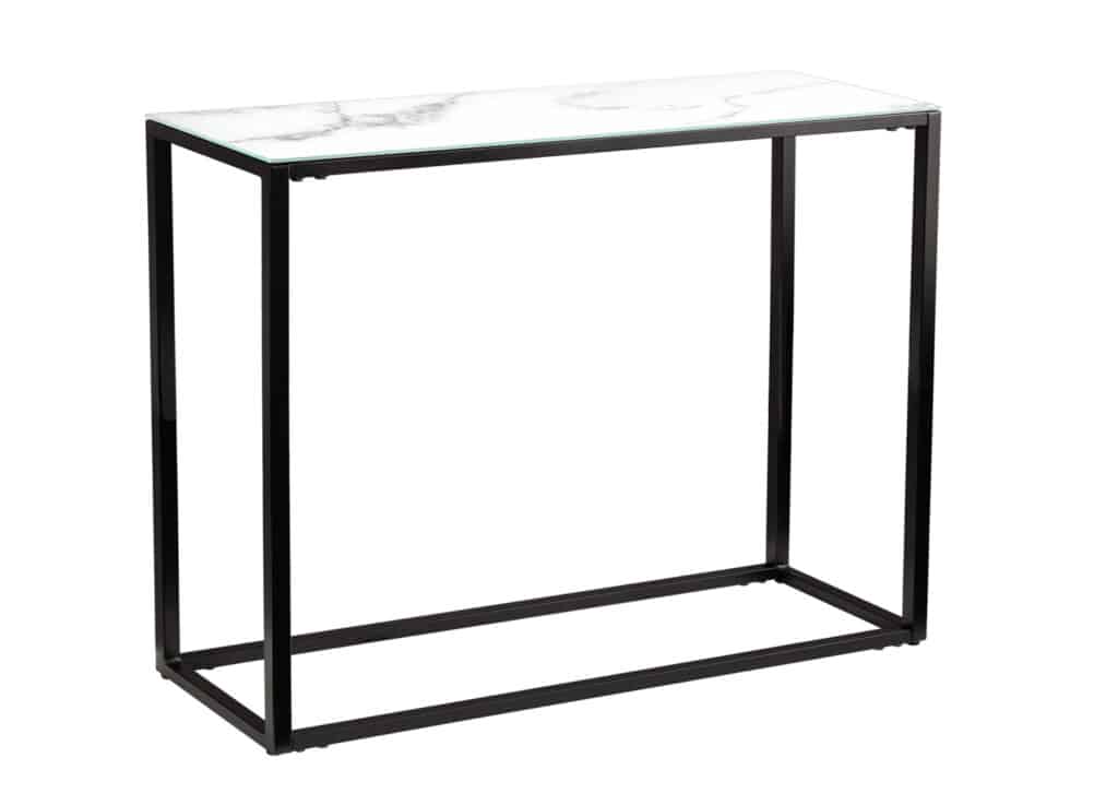 Set De 3 Tables D'appoint Design ELEMENTS 40cm Noir Plateaux En Verre Imitation Marbre 3700833828785