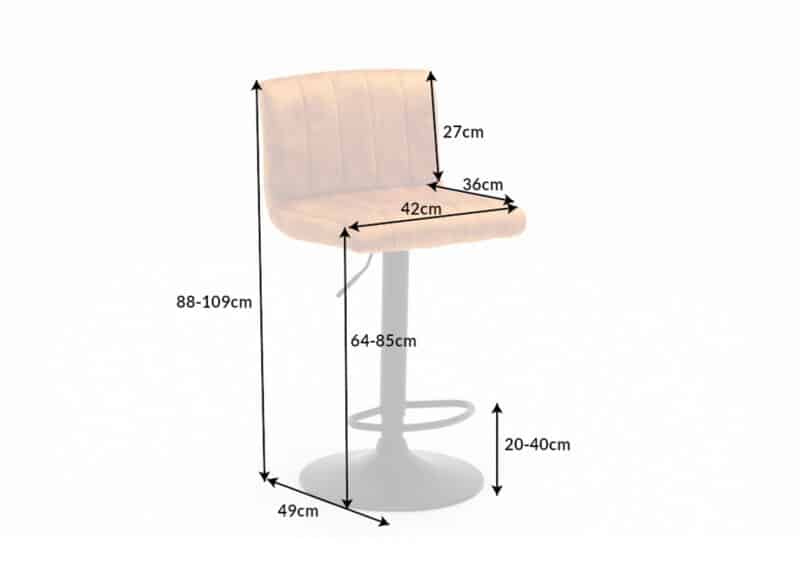 details des dimensions du fauteuil de bar