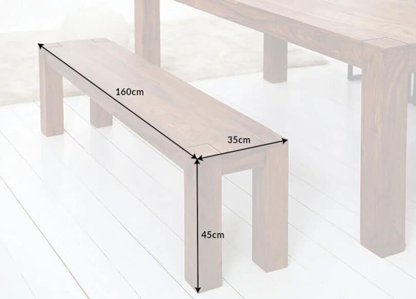 details des dimensions du banc