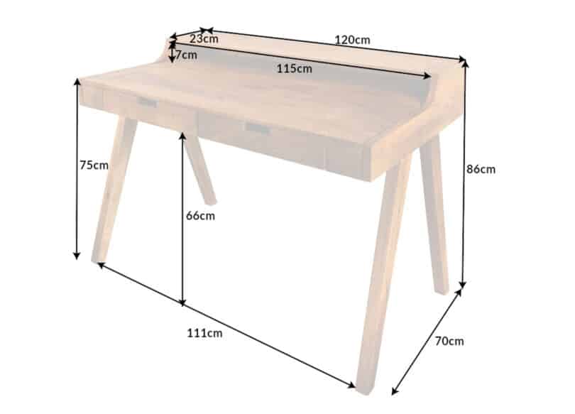 détails des dimensions du bureau