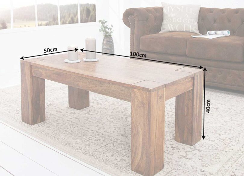details des dimensions de la table basse