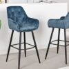 ensemble fauteuils de bar en velours bleu