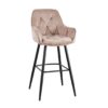 chaises de bar en velours champagne