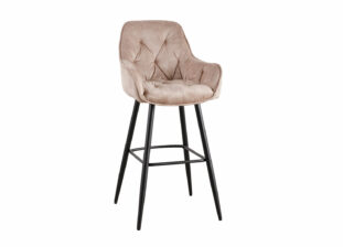 chaises de bar en velours champagne